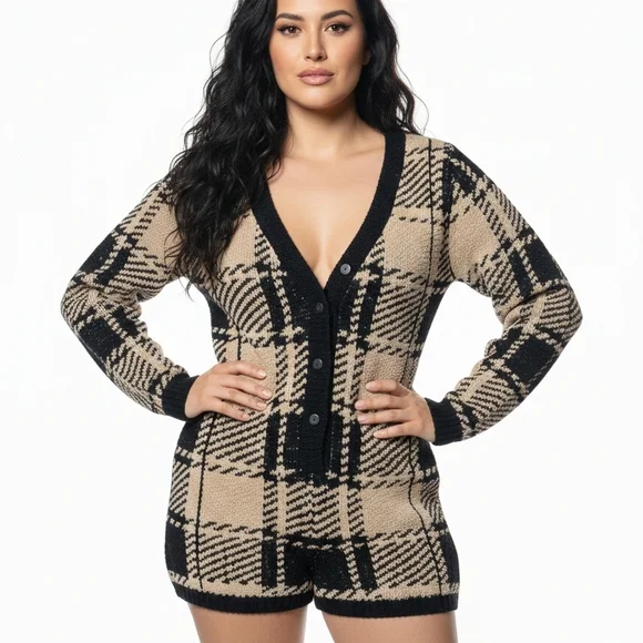 La Vie En Rose Soft Romper - Black and Cream - Picture 1 of 3